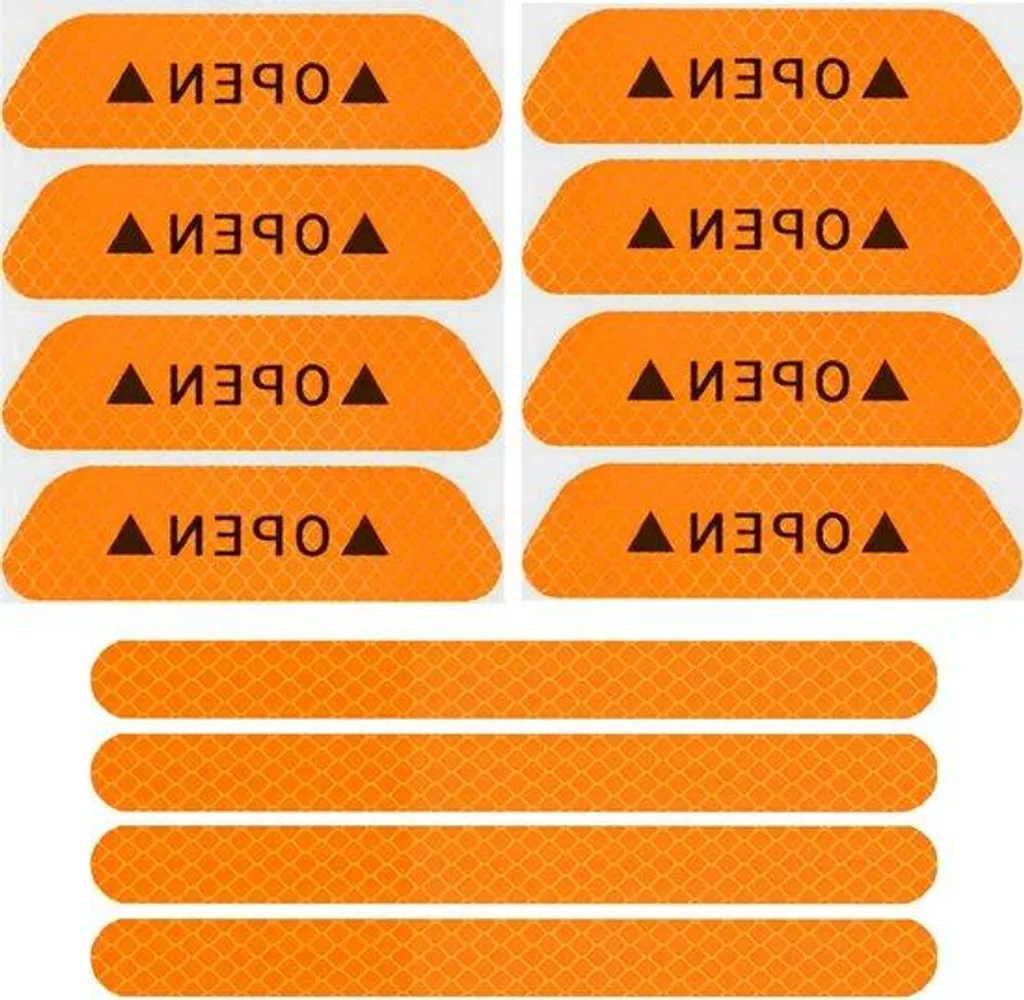 Sécurité voiture : 12 autocollants réfléchissants orange anti-collision