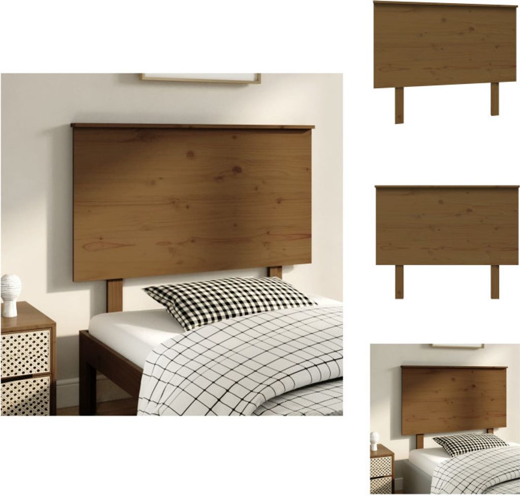 vidaXL Kopfteil Honigbraun 104x6x82,5 cm Massivholz Kiefer - Kopf- & Fußenden