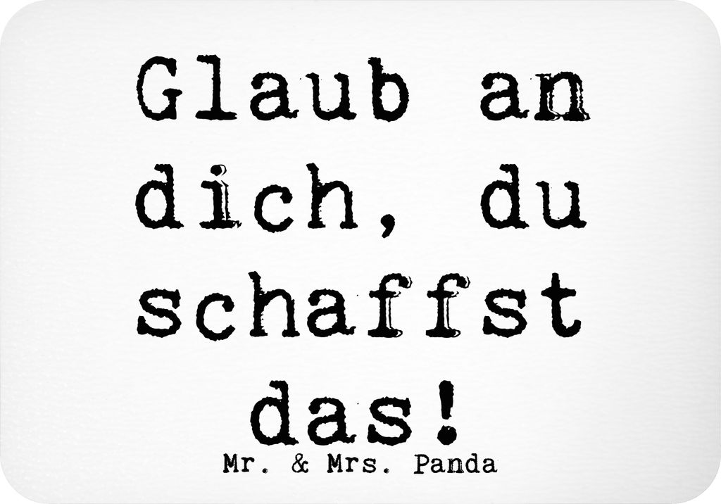 Mr. & Mrs. Panda magnet Spruch Schulanfang Glaube - Weiß - Geschenk, Zuversicht, Schulbeginn, Glauben an sich selbst, haftmagnet, Kühlschrankmagn...