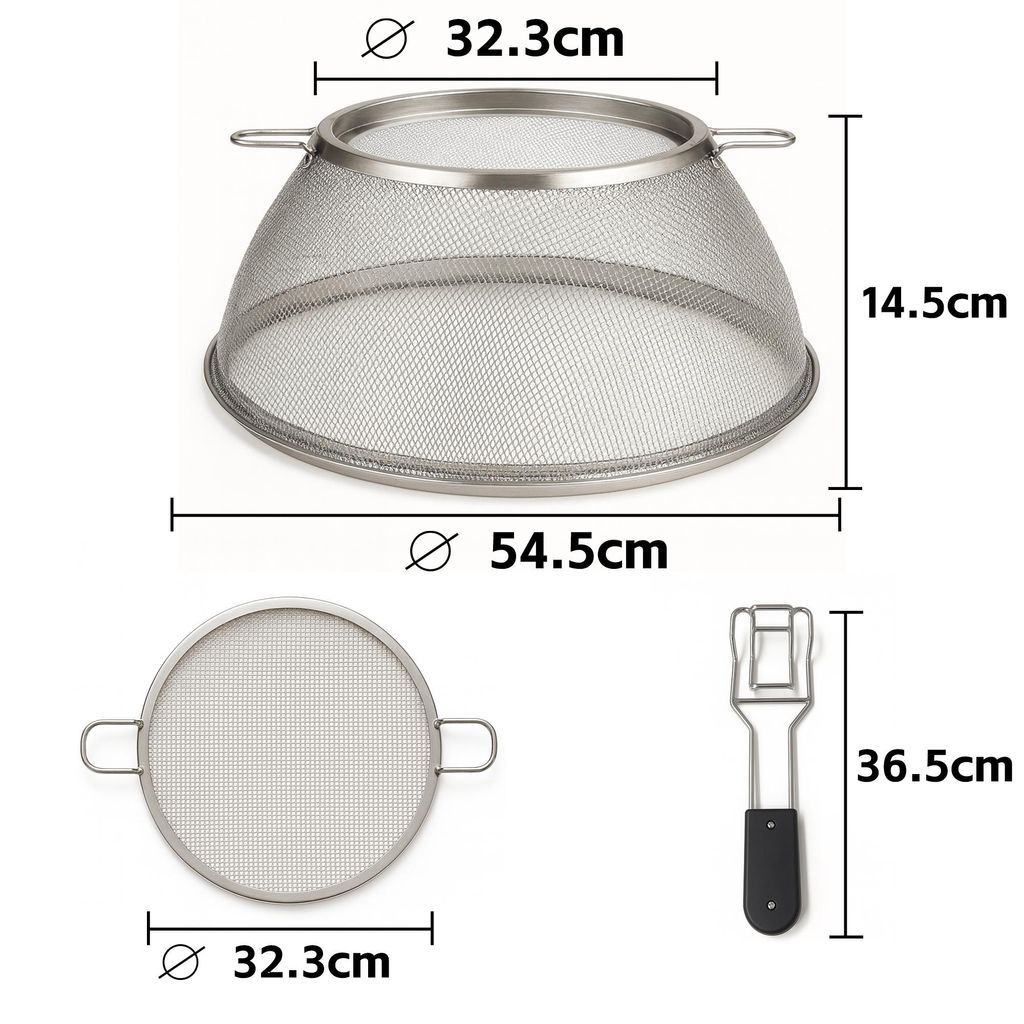 Funkenfang Ø 54,5 cm Funkenschutzhaube aus 100% Edelstahl Produktbild 