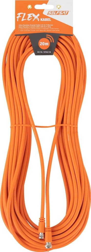 Selfsat Ultra Flexibles Koax-Kabel mit 2 x F-Stecker - 20 m