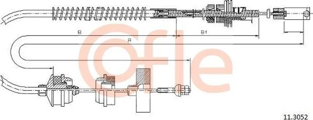 Câble de commande d'embrayage pour Peugeot 605 - COFLE Réf 11.3052