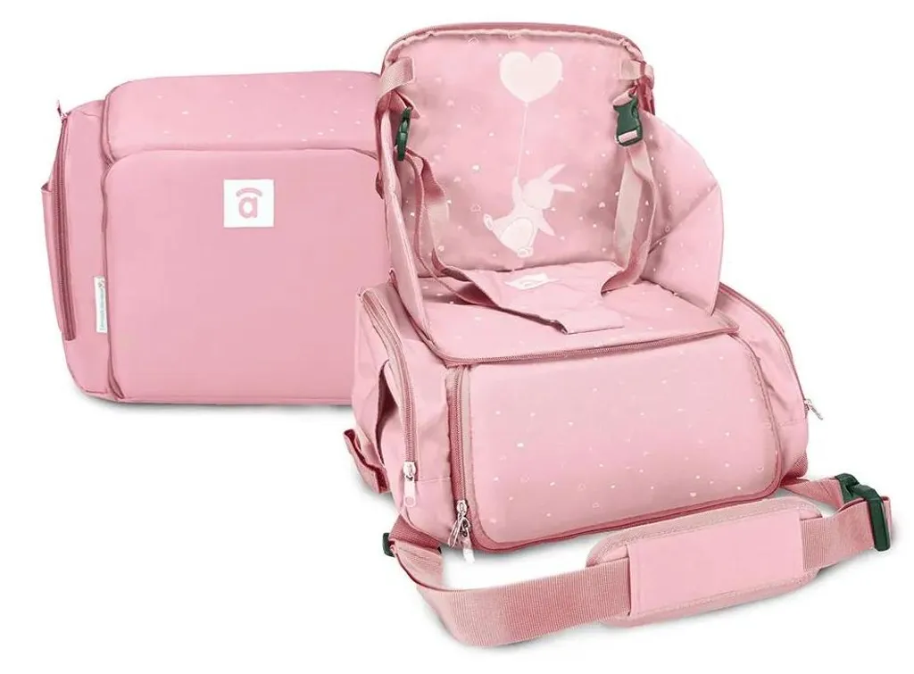 Chaise Haute de Voyage Asalvo Sushi Rose - Pliage Compact et Léger
