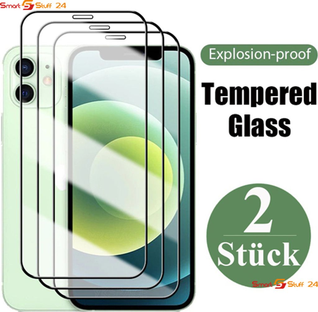 2 STÜCK ECHT Schutzglas für Apple iPhone 13 9D VOLL GLAS 9H