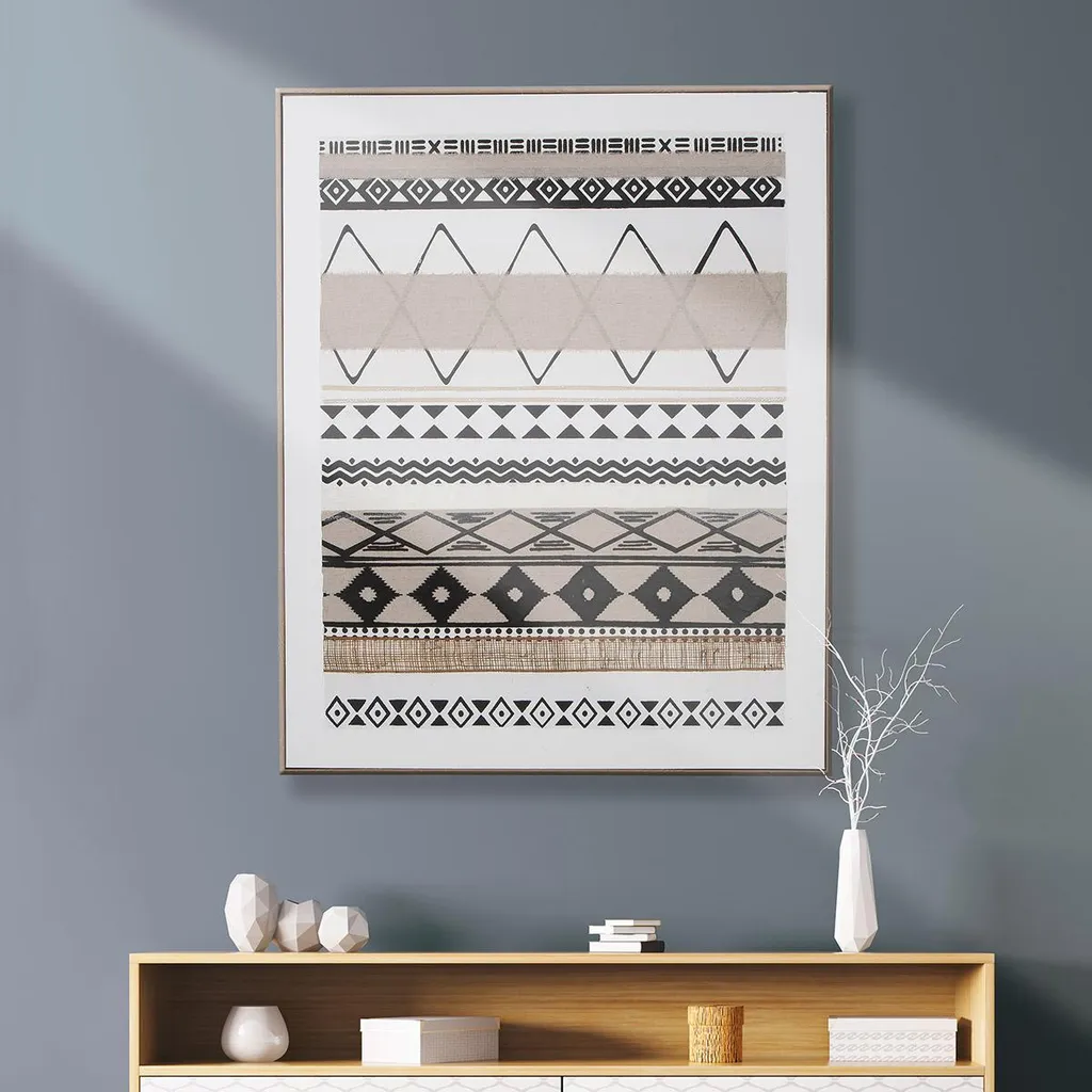 Gilde Tableau Mwaki 82x102 cm - Toile d'Artiste Braun Noir Blanc 38467
