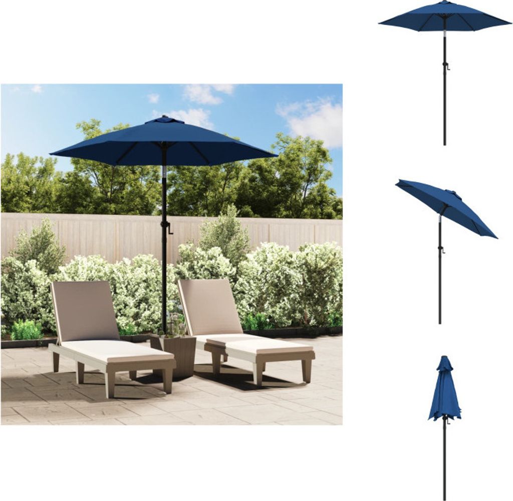 vidaXL Sonnenschirm Blau 200 x 224 cm Aluminium - Sonnenschirme & Sonnenschutze