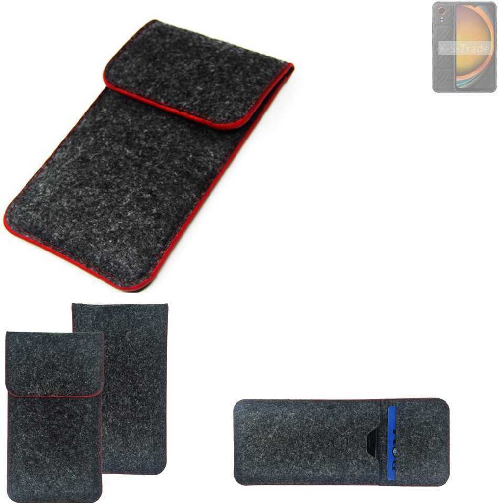 K-S-Trade Handy Schutz Hülle kompatibel mit Samsung Galaxy XCover7 Schutzhülle Handyhülle Filztasche Pouch Tasche Case Sleeve Filzhülle dunkelgrau