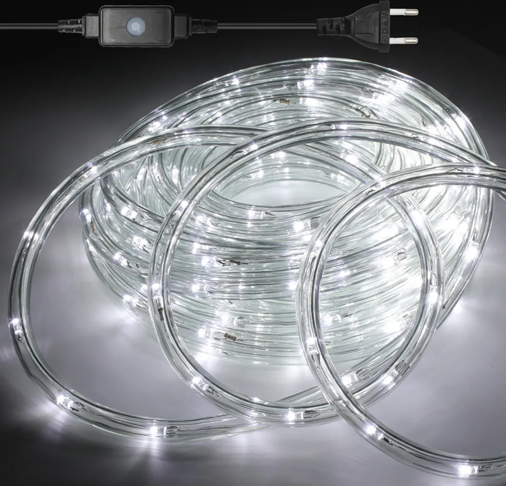 TolleTour 10m LED corda luce all'aperto al coperto, 240 LED impermeabile tubo LED, festa luce illuminazione decorativa Natale, bianco