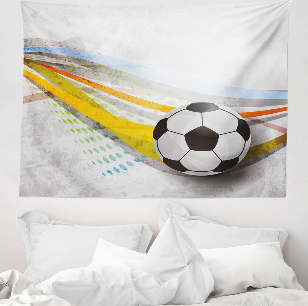ABAKUHAUS Teen Zimmer Wandteppich, Fußball-Fußball-Linien Produktbild 