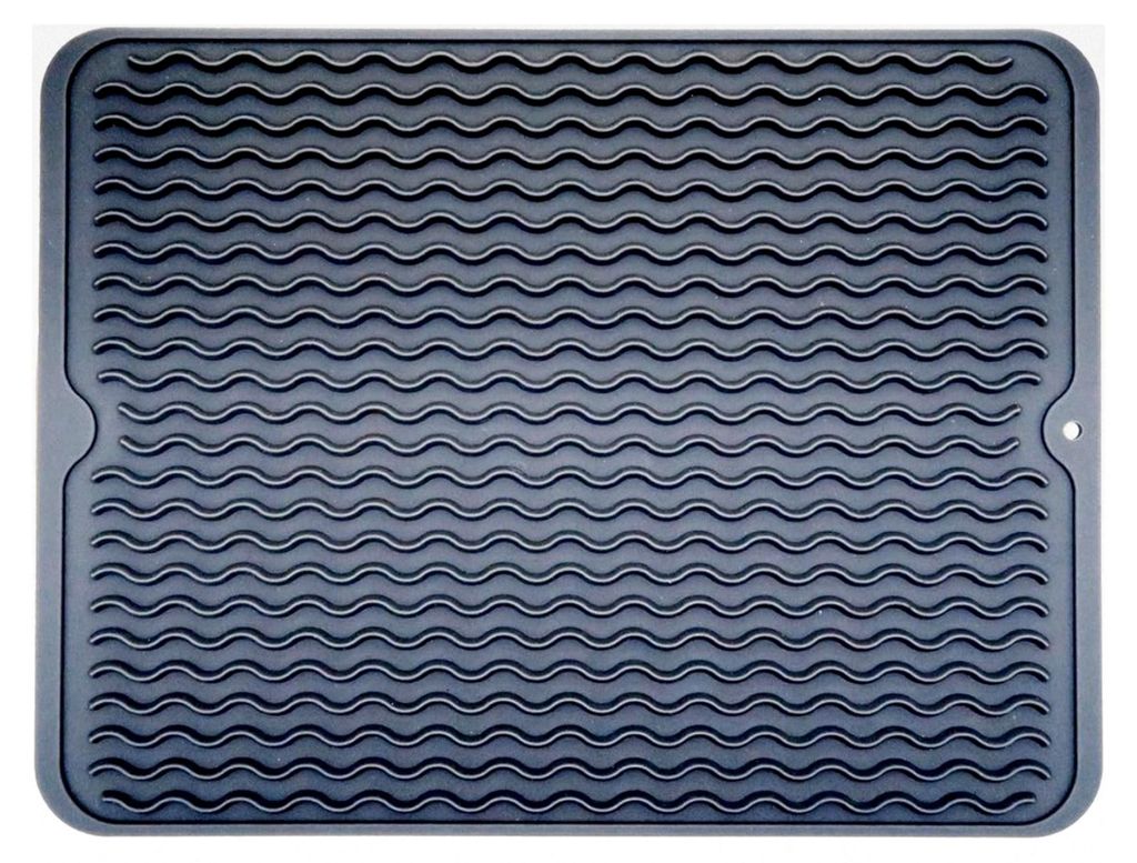 Swaroser große Küchen-Silikon-Geschirrmatten, hitzebeständig, trockene Matte, 40,6 x 30,5 cm (Dunkelgrau)