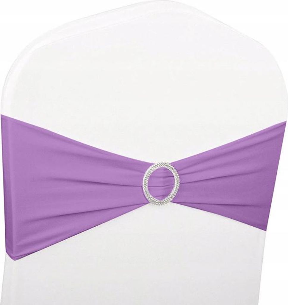 Bankettbänder, elastische Schleifen für Stühle, Violett