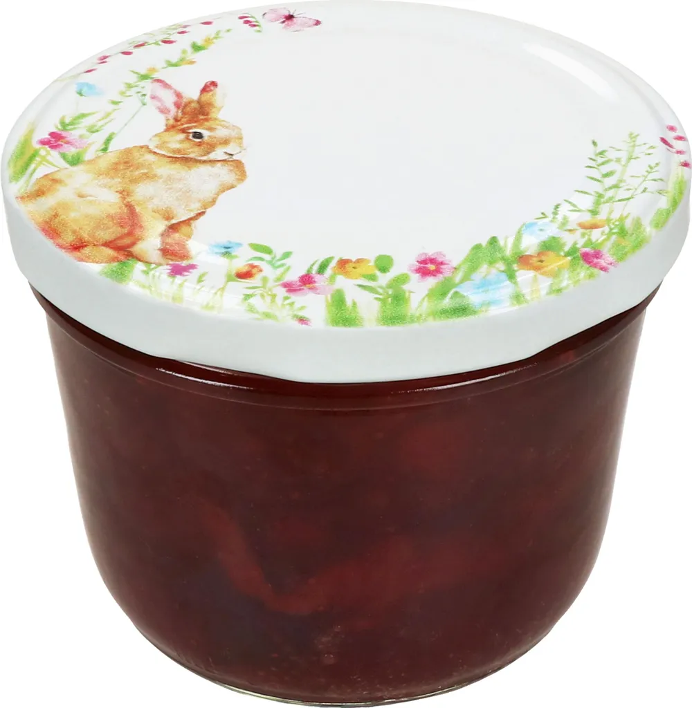 Set 20 Coperchi Decorati TO82 Osterfreude per Marmellate e Miele - 2