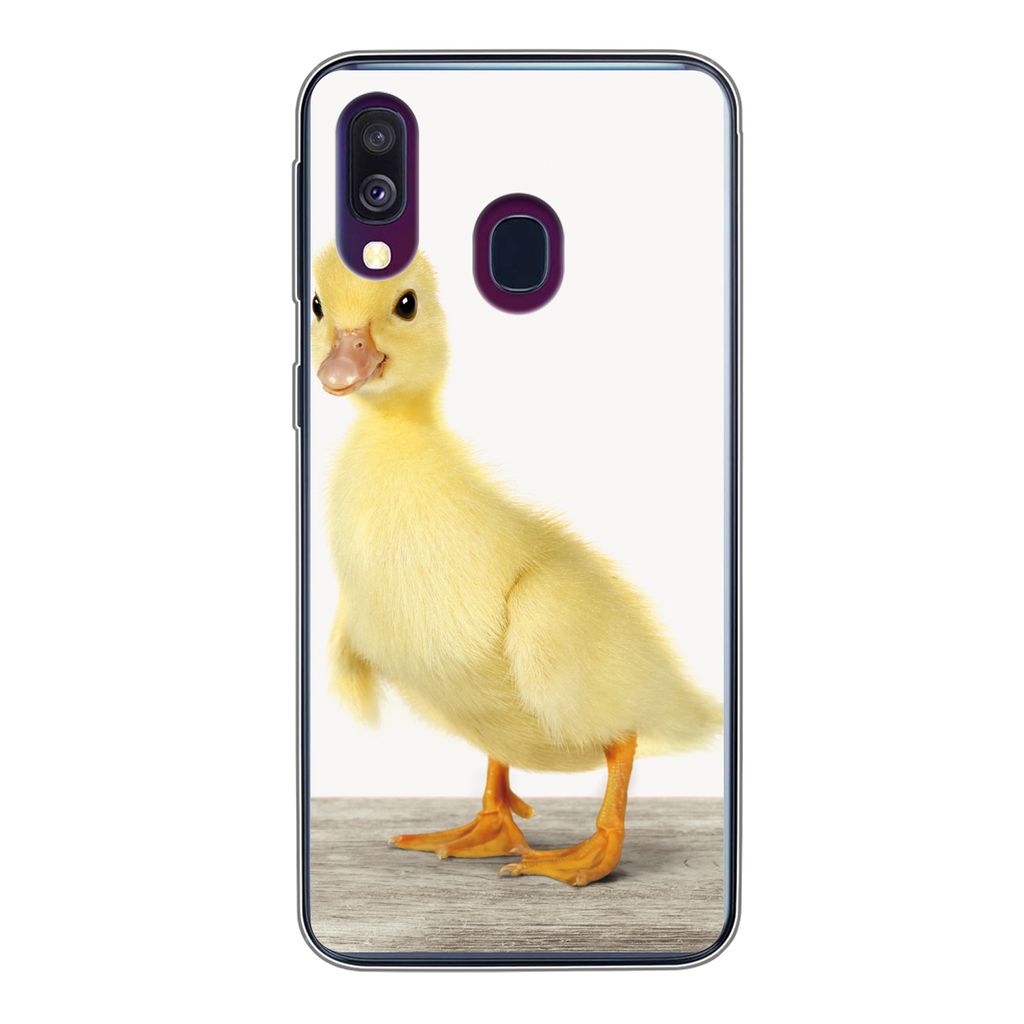 MuchoWow Handyhülle Schutzhülle Hülle für Samsung Galaxy A40 Ente - Küken - Tiere - Süß - Mädchen - Jungen - Kinder Silikon Softcase Hand...