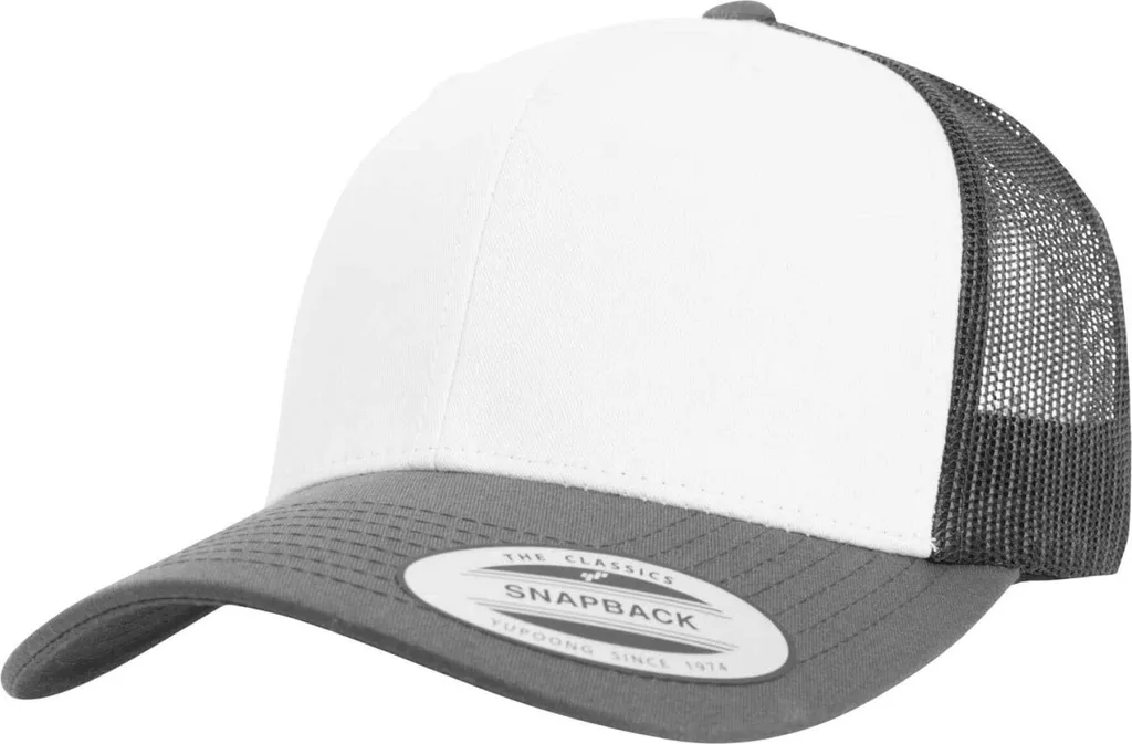 Cappellino Flexfit Trucker Grigio Bianco BC6964 - Look Street Unisex