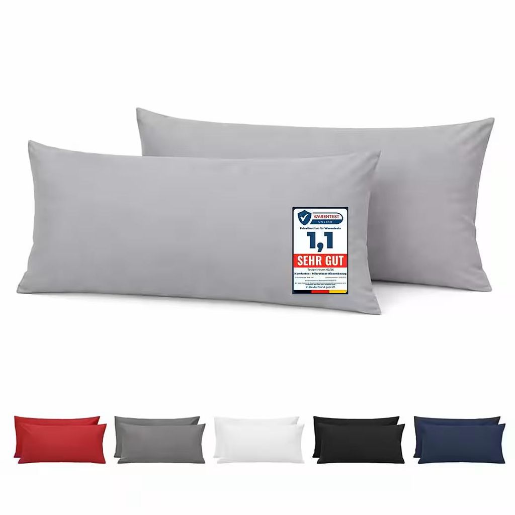 Komfortec Premium Kissenbezug 40x80 cm – 2er Set – Produktbild 