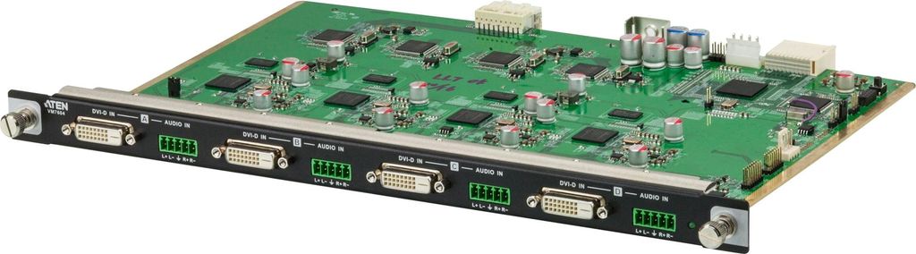 ATEN 4-Port DVI Eingabekarte, Eingabetafel, Schwarz, Grün, Metall, 10,62 W, 238 mm, 352 mm