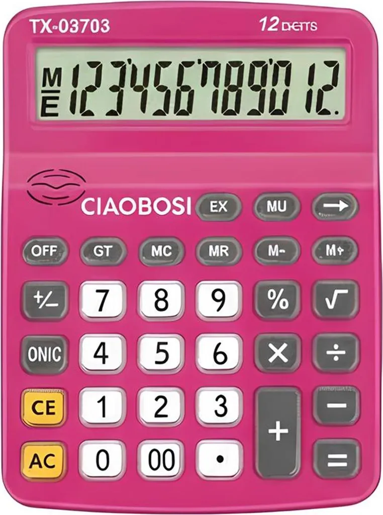 Calcolatrice Rosa Avizar 12 Cifre LCD - Design Elegante con Voce