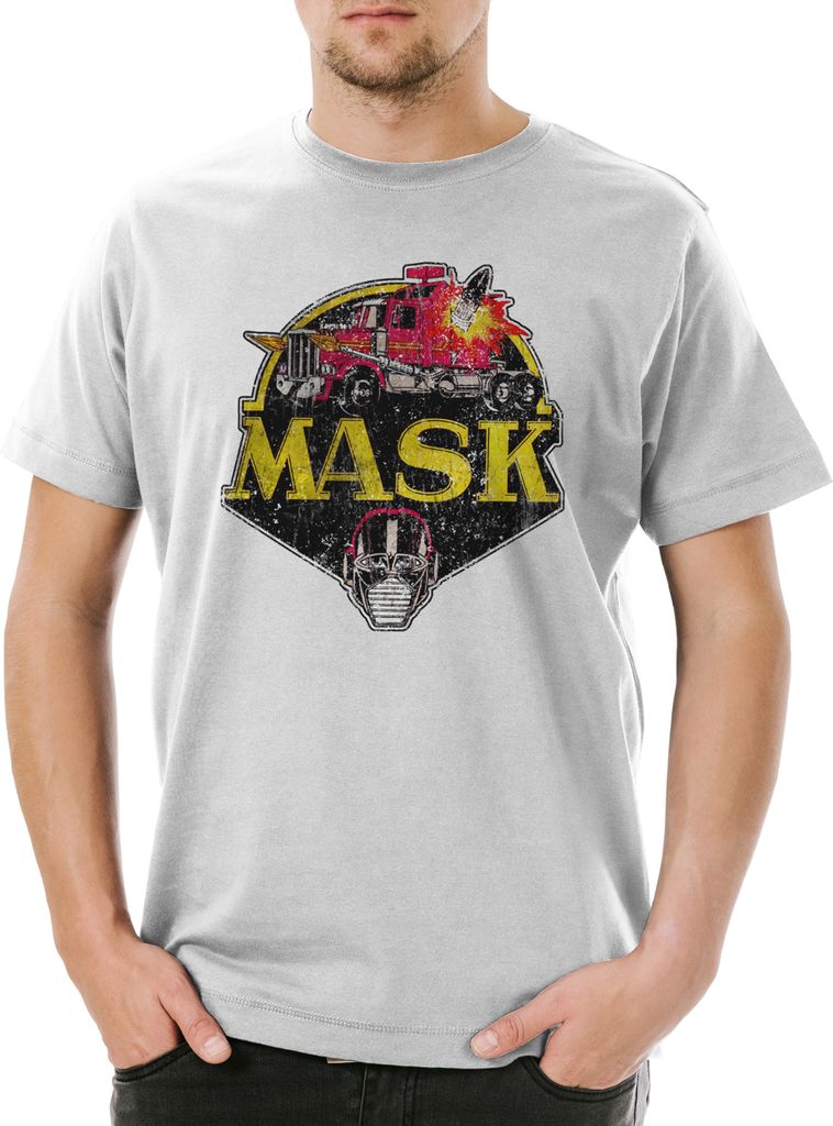 Urban Backwoods Mask Vintage Logo, Herren T-Shirt, Farbe: Hellgrau, Größe: L
