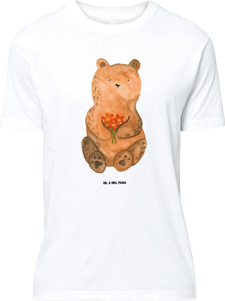 Mr. & Mrs. Panda Größe M T-Shirt Bär Dankbar - Weiß - Geschenk, Blumen, Teddy, Danke, Dankeschön, Shirt, mit Spruch, Tshirt, Herren
