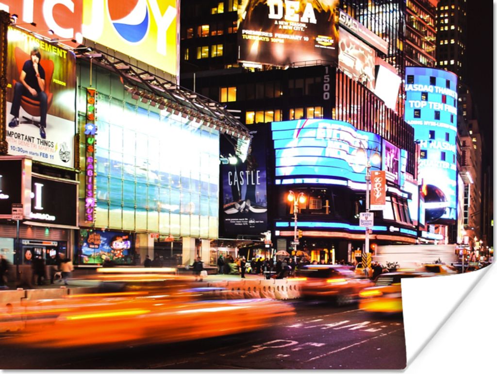 MuchoWow Poster New York - Straße - Auto 40x30 cm - Plakate für die Wände - Poster Wohnzimmer