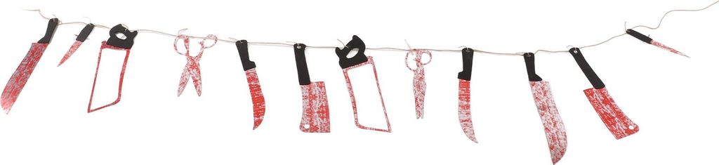 12Pcs Blutige Girlande Banner Lebensechte Messer Leicht zu verwenden Halloween Zombie Party Dekoration Zubehör für Halloween Party