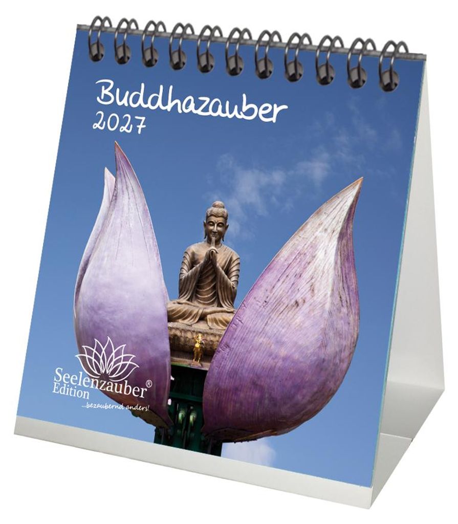 Buddhazauber Tischkalender 10x10cm für 2027 Zen Buddha Buddhismus Feng Shui - Seelenzauber
