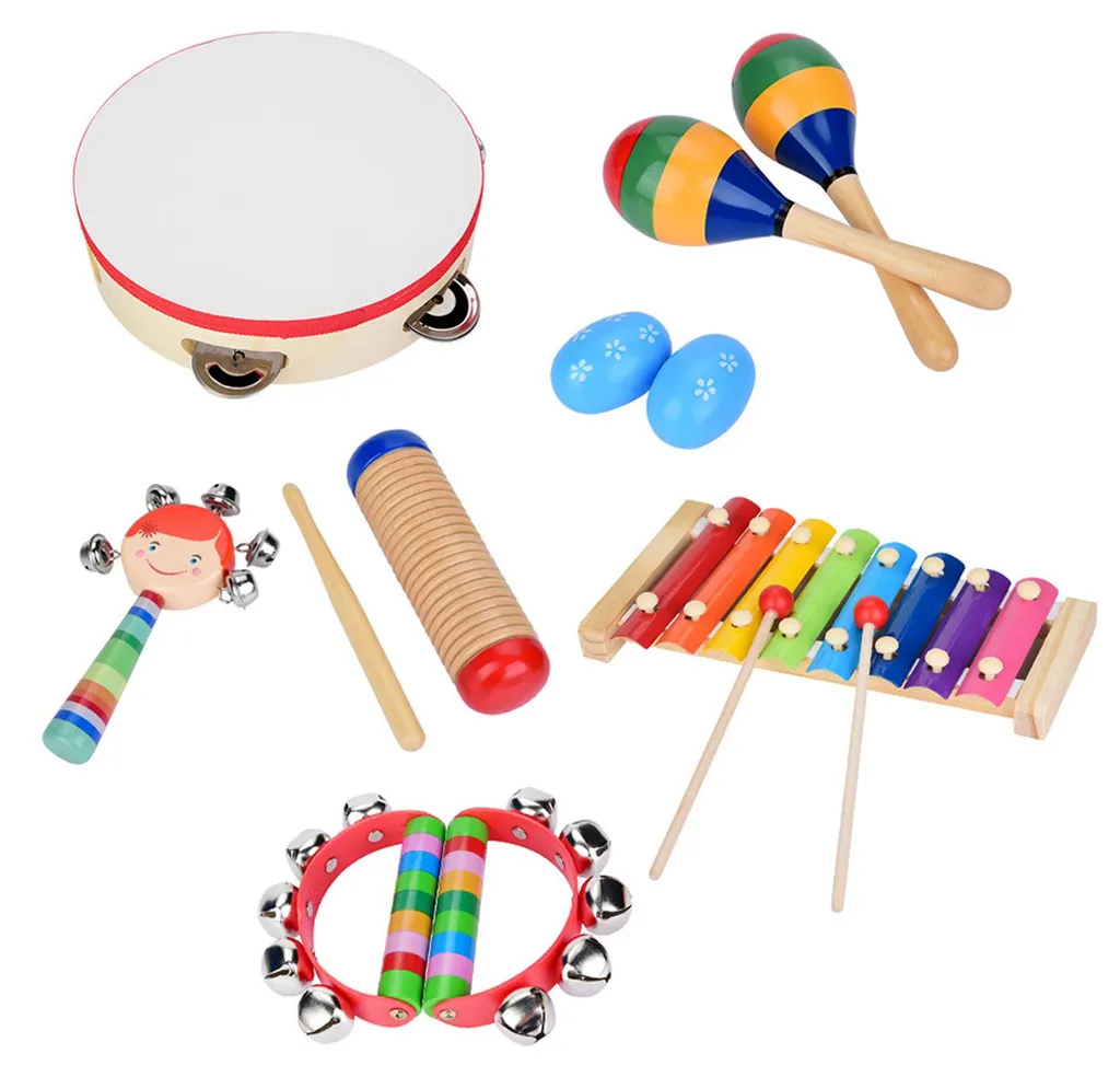 Jouets d'éveil musical en bois : Set de percussion pour tout-petit