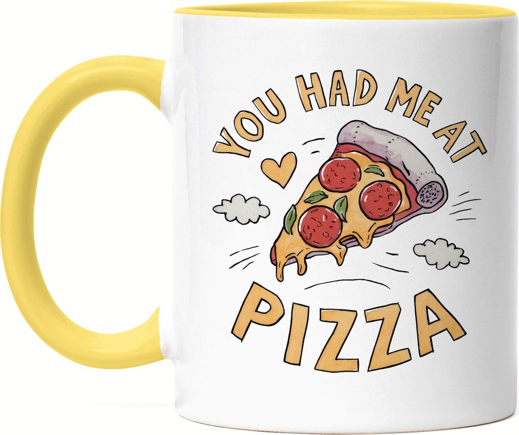 You had me at Pizza Tasse gelb Pizza Pizzabäcker Italien Pizzaliebhaber Pizzeria Pizza baker
