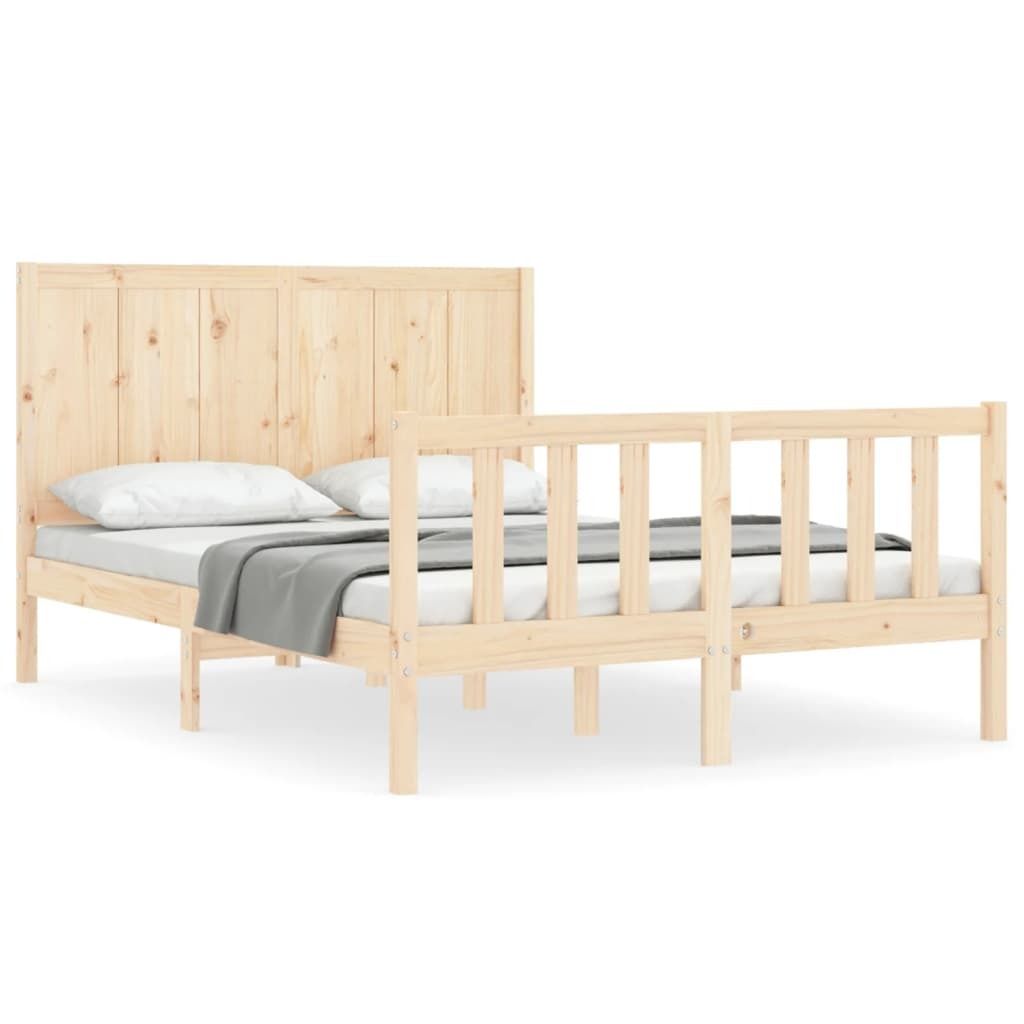 "SALE 2026"Massivholzbett - Bettrahmen - Bettgestell - Doppelbett - ohne Matratze 140x200 cm Kiefernholz - Polsterbett Klassische Betten DE2395909