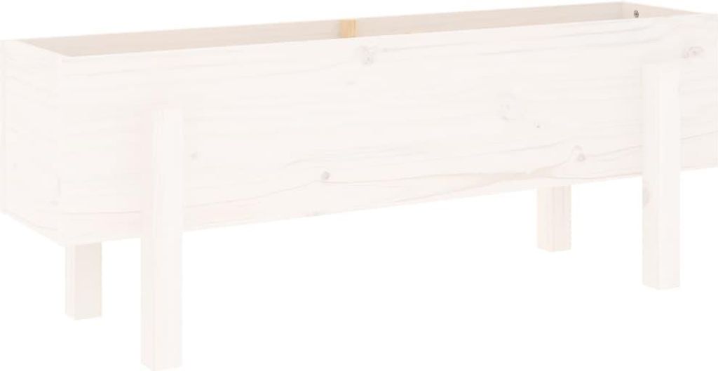 vidaXL Hochbeet Weiß 101x30x38 cm Massivholz Kiefer