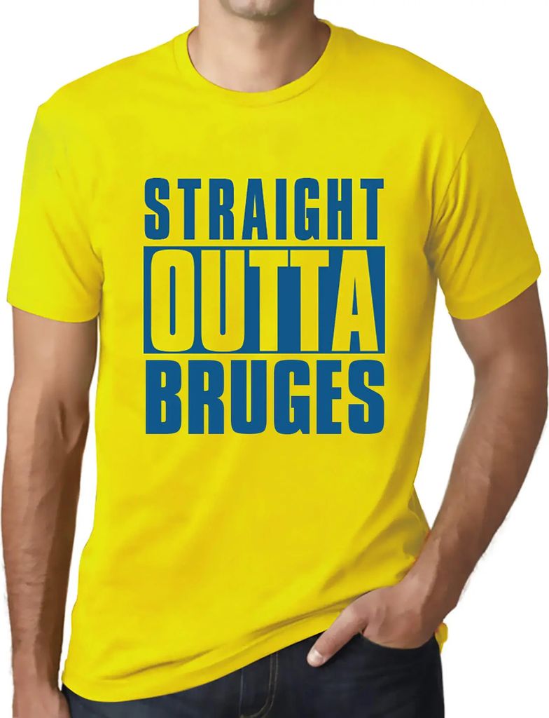 Herren Grafik T-Shirt Direkt aus Brügge – Straight Outta Bruges – Öko-Verantwortlich Vintage Jahrgang Kurzarm Lustige Druck Geburtstag Gesche...
