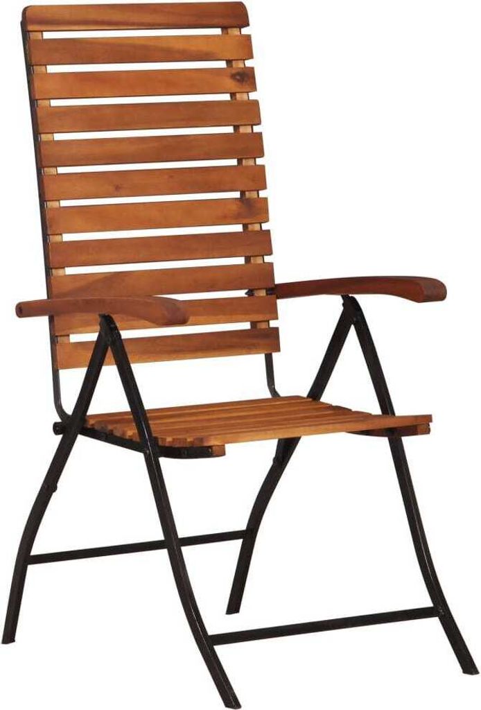 "WINTER SALE"Stuhl Terrasse - Garten-Liegestühle 2er set - Balkonmöbel - Campingstuhl elegantes Design - Akazienholz Massiv - 59x(73-98)x(97-111)...