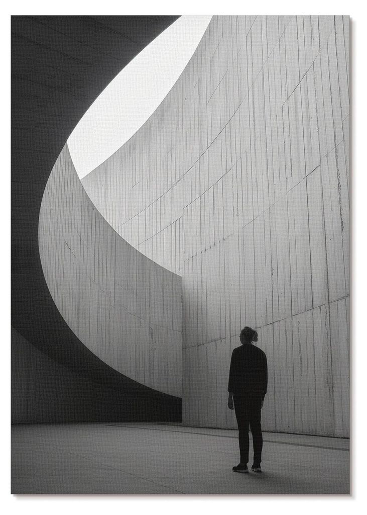POSTER - 21x29 cm (A4) - Lala - Geschwungene Architektur, monochrome Farbtöne - Wandbild für Wohnzimmer Schlafzimmer & Flur, Modernes Poster Wand...