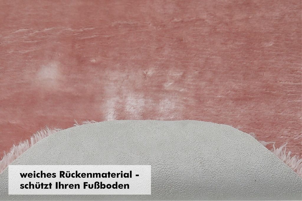 Sitzkissen 4er Set 40 cm Rosa rund Kunstfell Fellimitat Produktbild 8