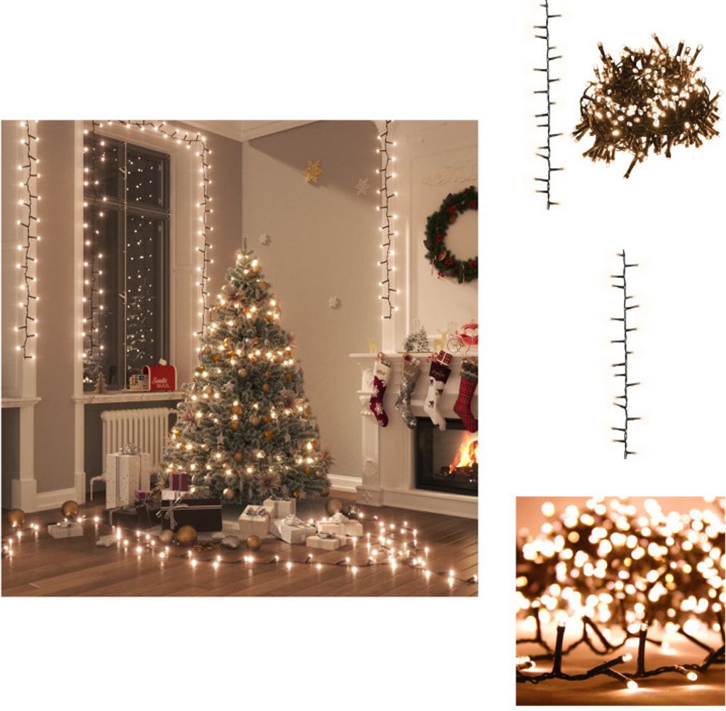 vidaXL Guirlande lumineuse LED avec 1000 LED blanc chaud 25 Image du produit 