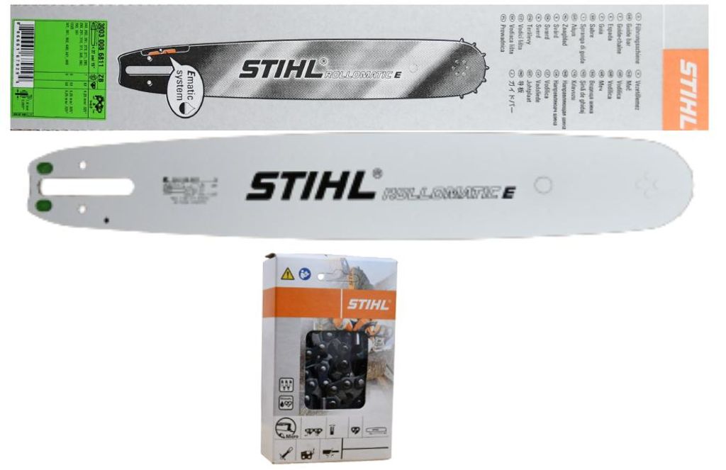 Stihl Führungsschiene Rollomatic E 45 cm 1,6mm .325" + Micro Halbmeißelkette - 1x 30030086817 & 1x36860000074
