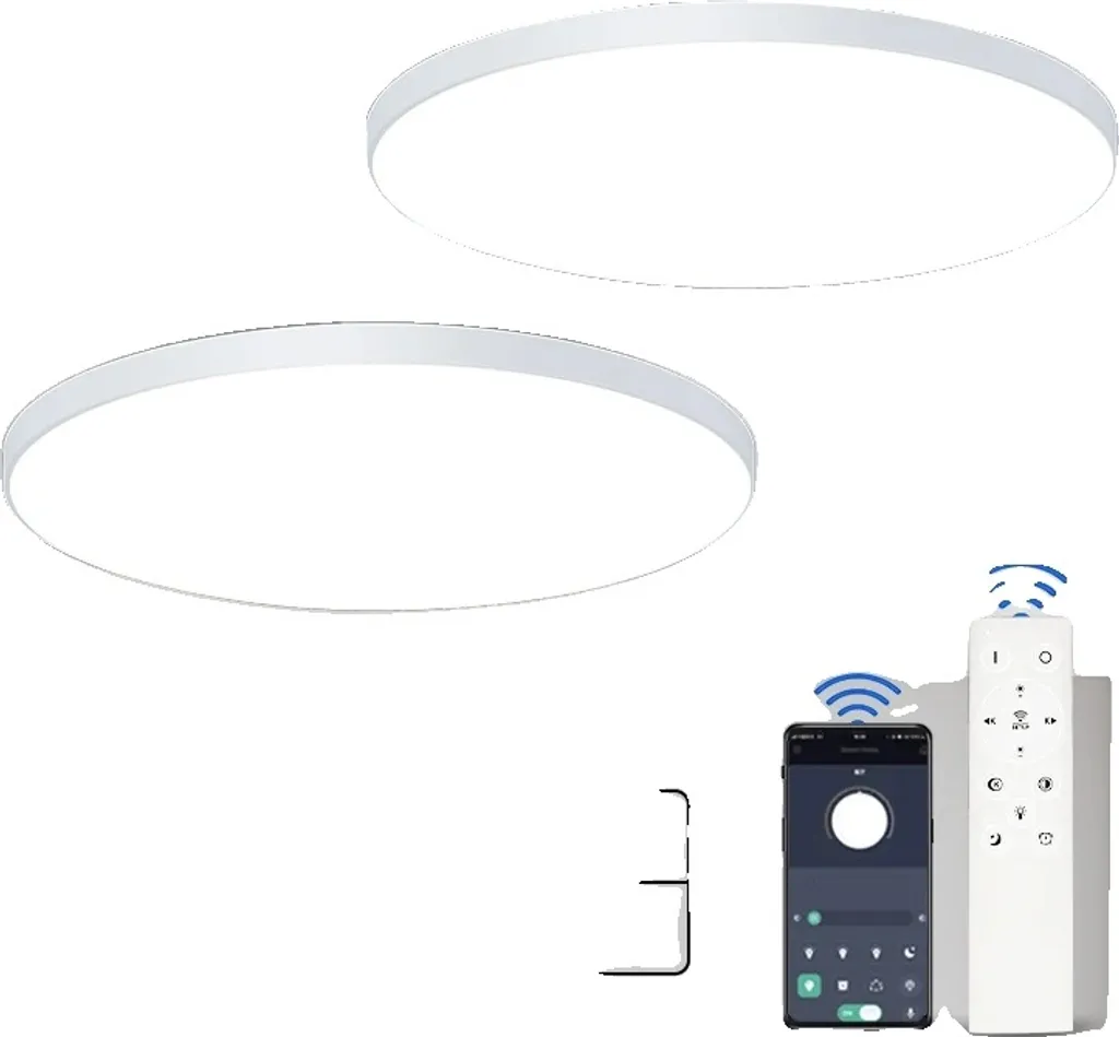 Plafonnier connecté pour salon et salle de bain réglable lot de 2 LED