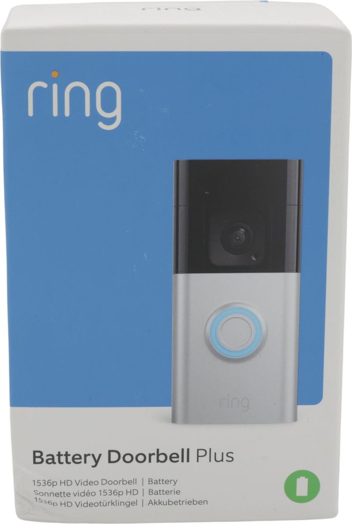 Ring Battery Doorbell Plus, Schwarz, Nickel, Haus, 2-Wege, Produktbild 