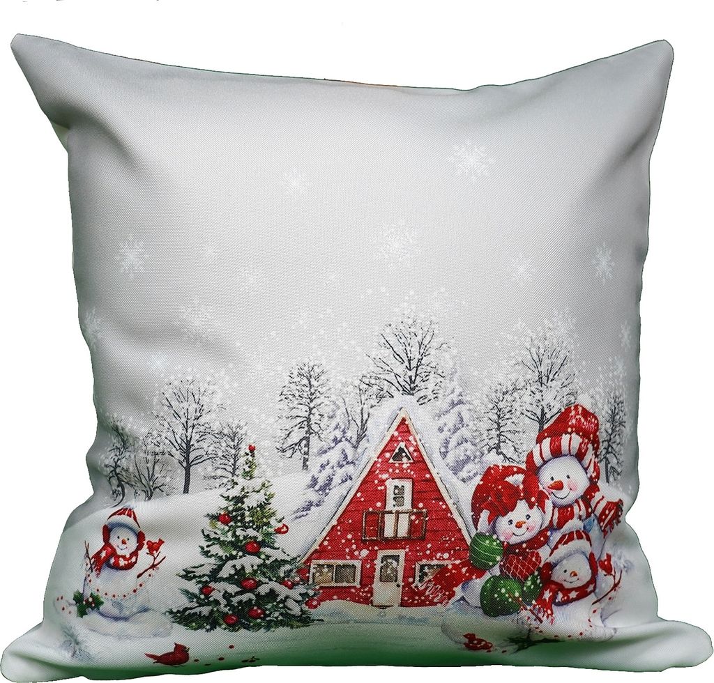 Kissenhülle 40 x 40 cm Druck Schneemannfamilie 40 x 40 cm Kissenhülle