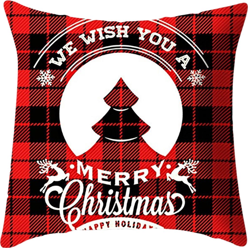 Weihnachtskissenabdeckungen Vintage Weihnachtswurf Kissen Deckungen Kissenkoffer für Couchsofa Wohnkultur-I