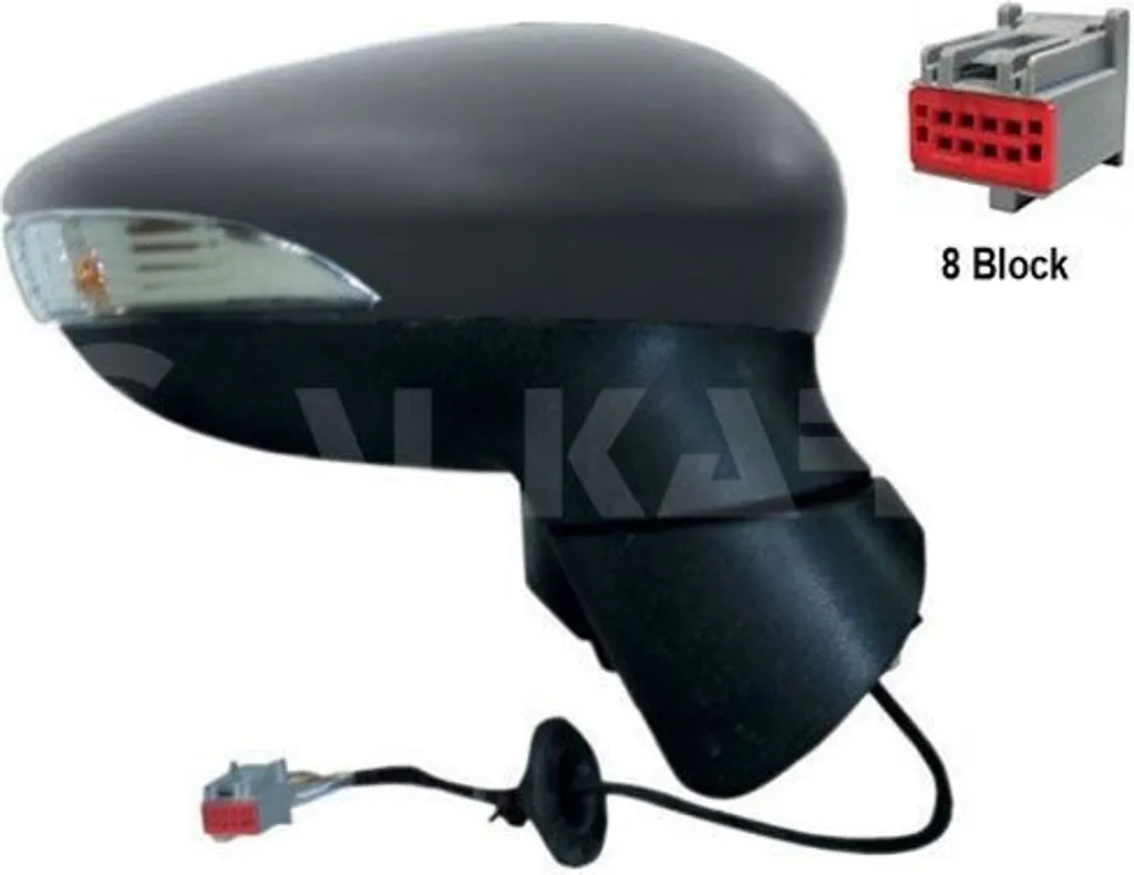 Rétroviseur droit ALKAR 6116394 en ABS noir pour Ford Fiesta VI 2012