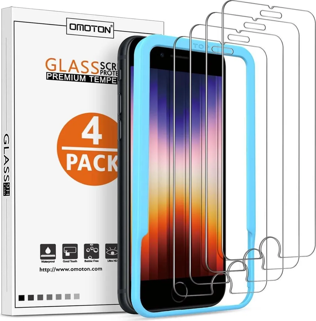 Film protection iPhone SE 2022 verre trempé 9H ultra résistant, lot 4