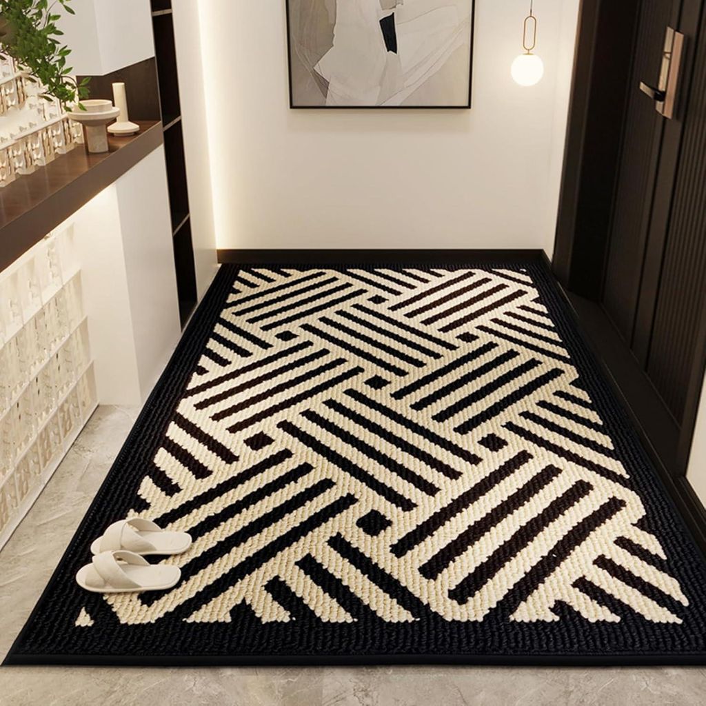 Fußmatte 60x90cm Innen und Außen Waschbar Fussmatte Wasserdicht Türmatte Rutschfester Schmutzfänger Teppich für Eingang, Haustür, Patio, Flur...