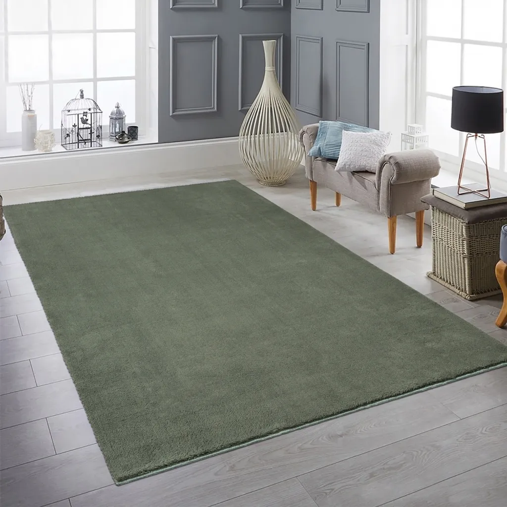Tapis vert foncé luxe 80x150 cm - Texture ultra moelleuse bien-être