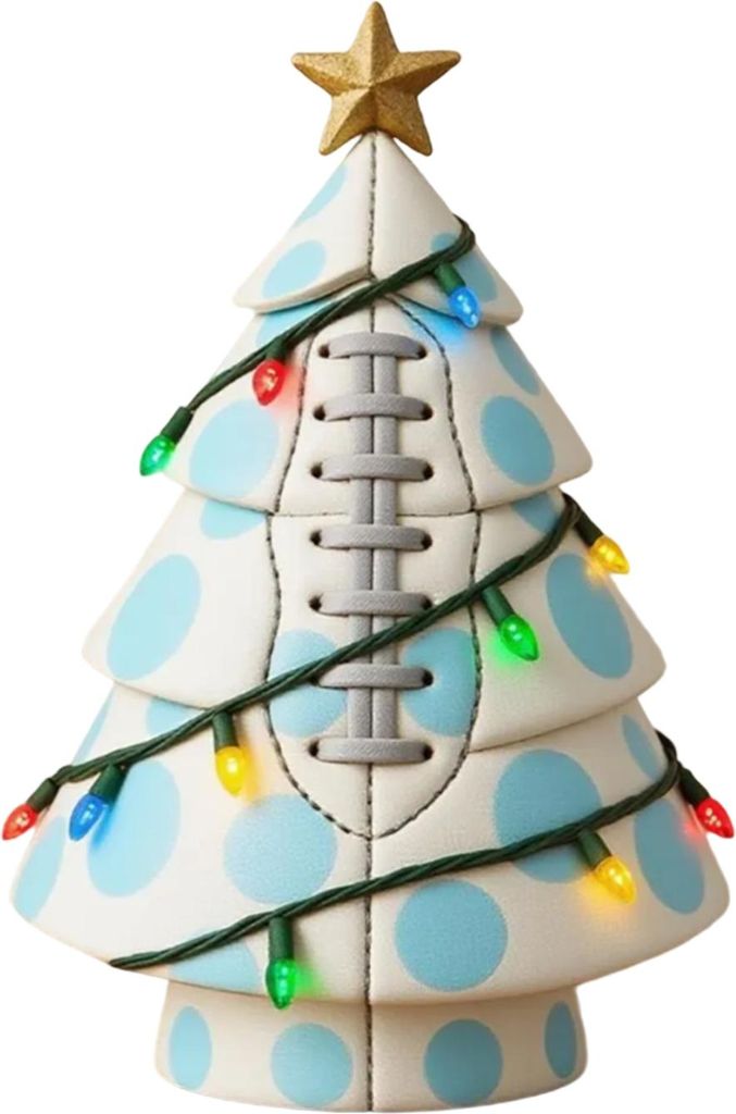 Weihnachtsbaumschmuck in Ballform: Lustiger Fußball-Weihnachtsbaumschmuck mit goldenem Stern für festliche Weihnachtsdekoration