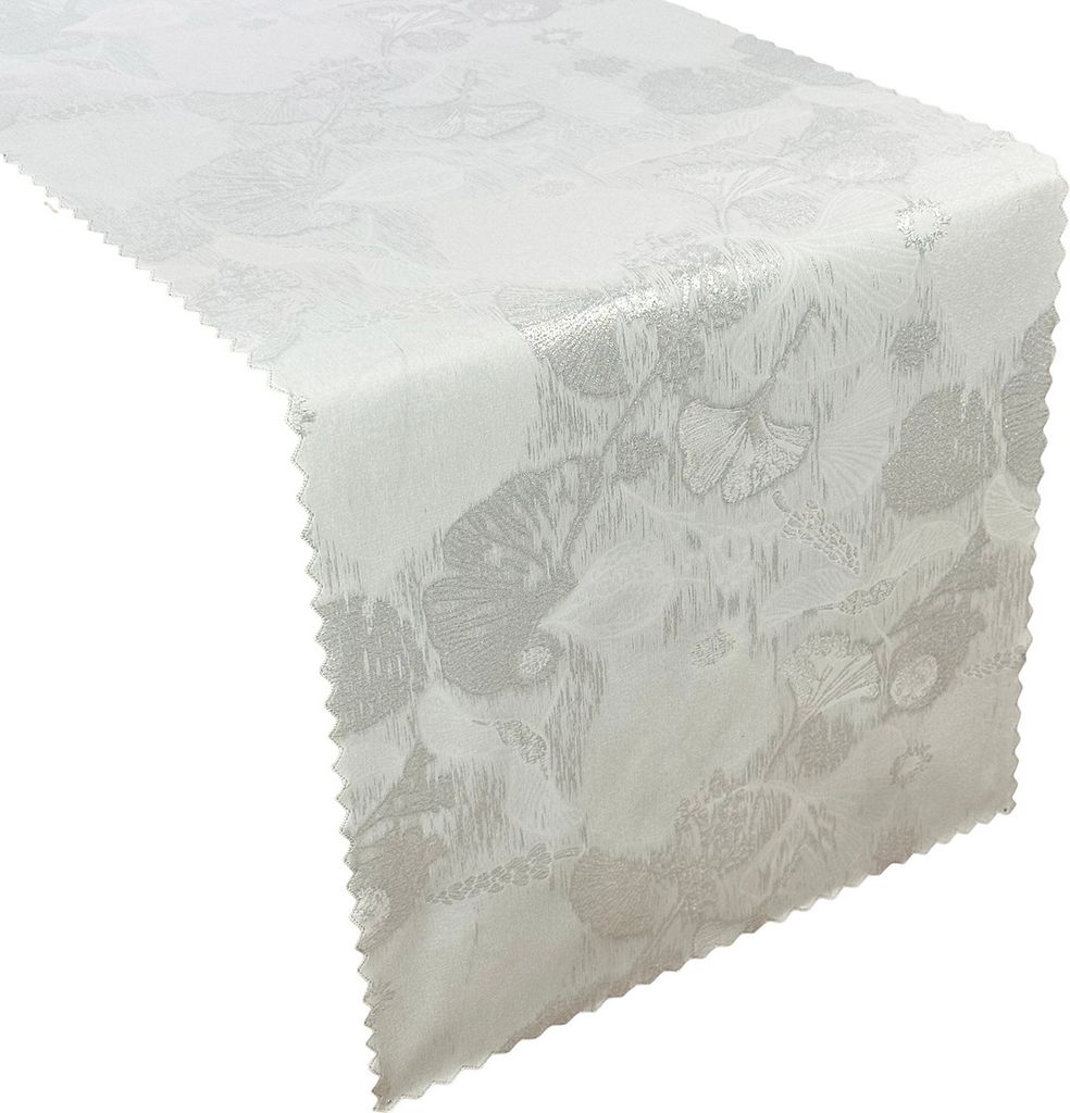 Zweiseitige Fleckenresistente Tischtuchläufer Z-3265 Silber 40x160 cm