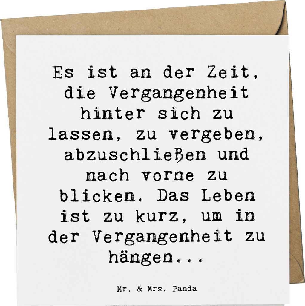 Mr. & Mrs. Panda Grußkarte Spruch Vergebung und Zukunft - Weiß - Geschenk, Stimmungen, Gefühle, Motivation, Heilung, Zitat, doppelkarte, Glückw...