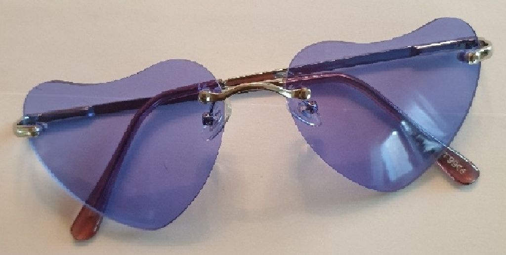 W20021-1 blau Damen Herren Herz-Hippiebrille Produktbild 