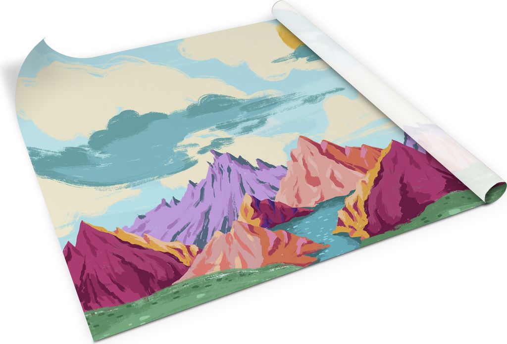 Bunte berge – PVC Klebefolie für Möbel – Möbelrenovierungsfolie – Möbelfolie selbstklebend – Küche – Schränke – Möbeldekorfolie ...