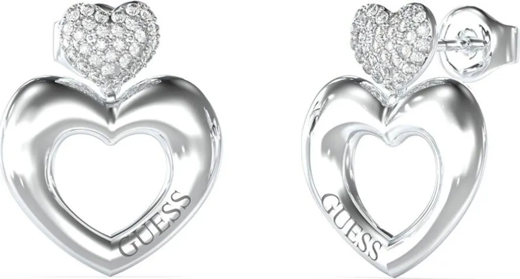 Boucles d'oreilles en acier inoxydable avec motif cœur Crazy In Love